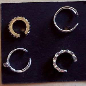 Silver and Gold Ear Cuffs Set